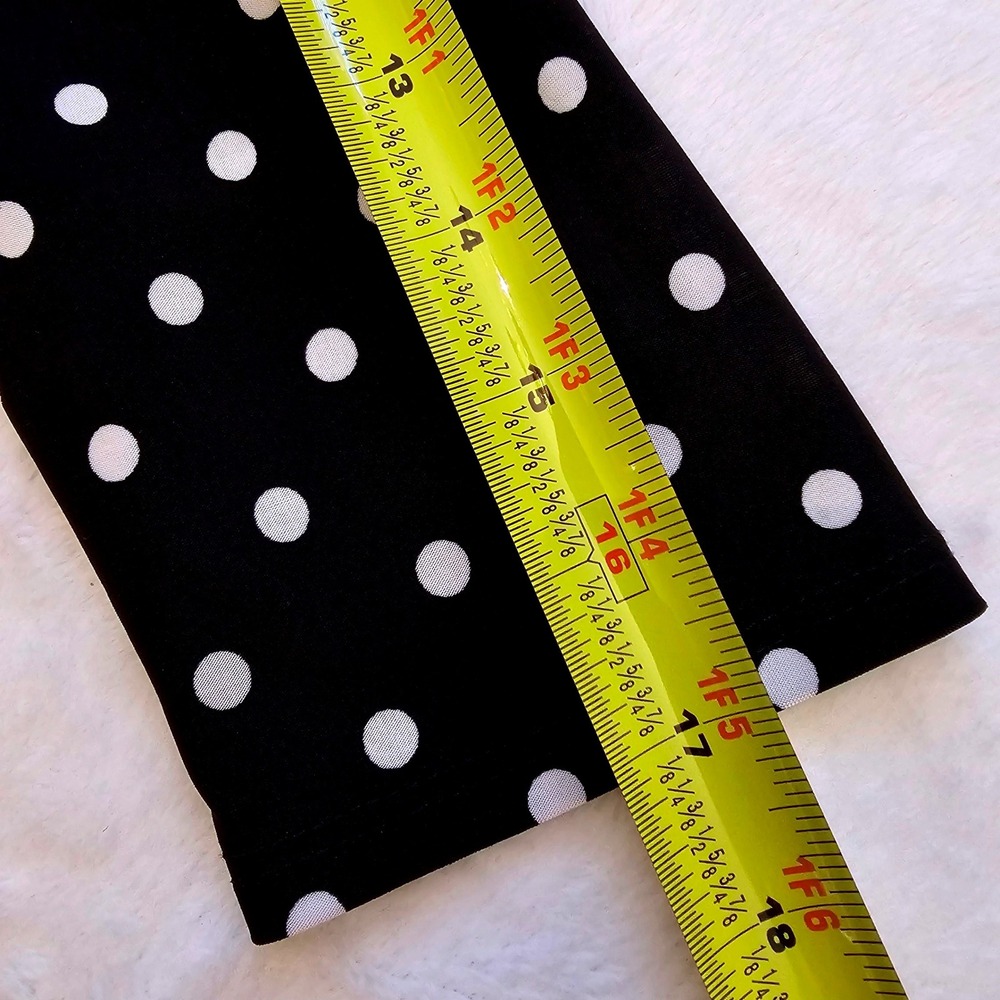 MSK Petite Black White Polka Dot Zipper Neck 3/4 Sleeve Dress SP - Picture 11 of 11